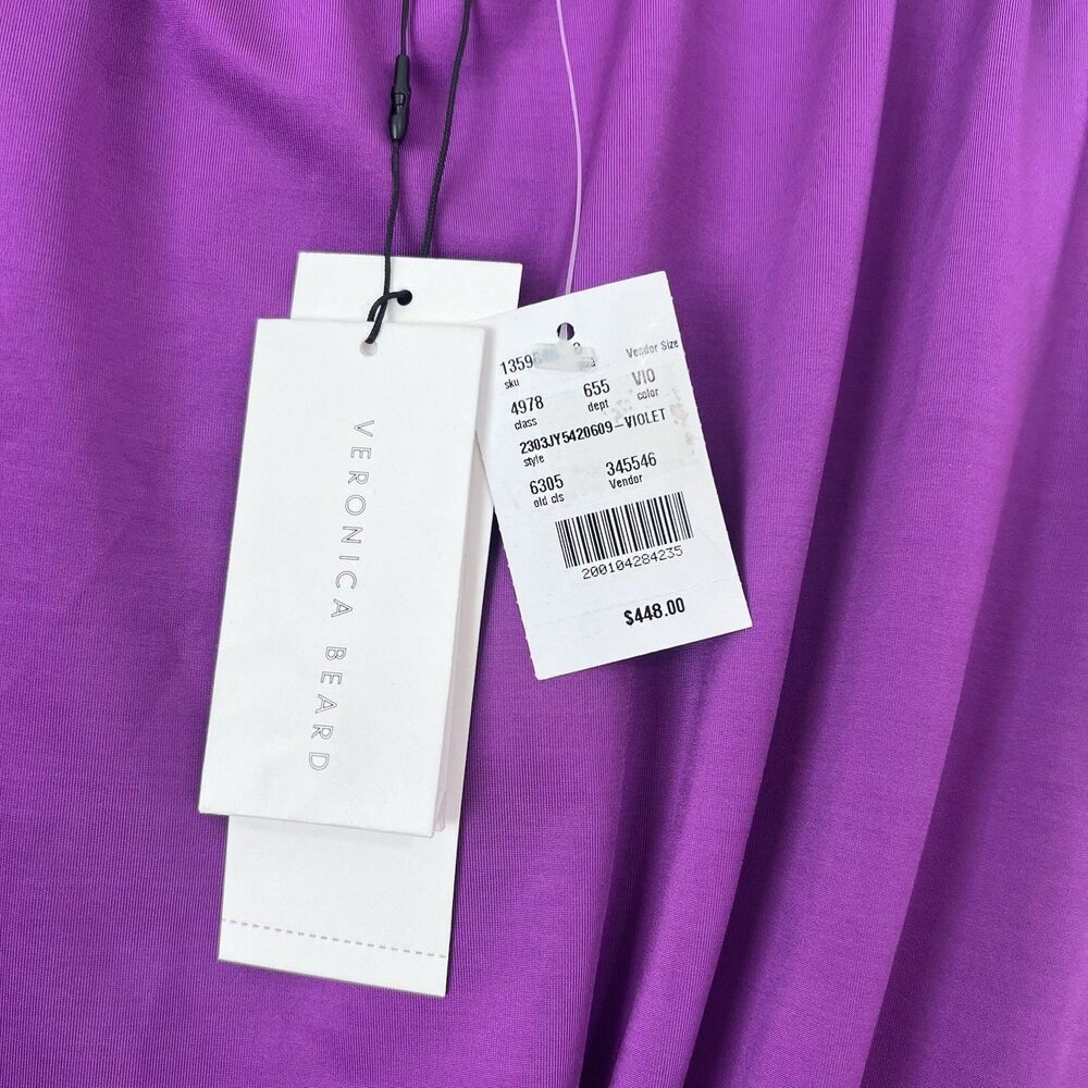 Veronica Beard Bora Dress 8 Dark Violet Ruched Sleeveless Bodycon Mini NWT $448 - Picture 7 of 14